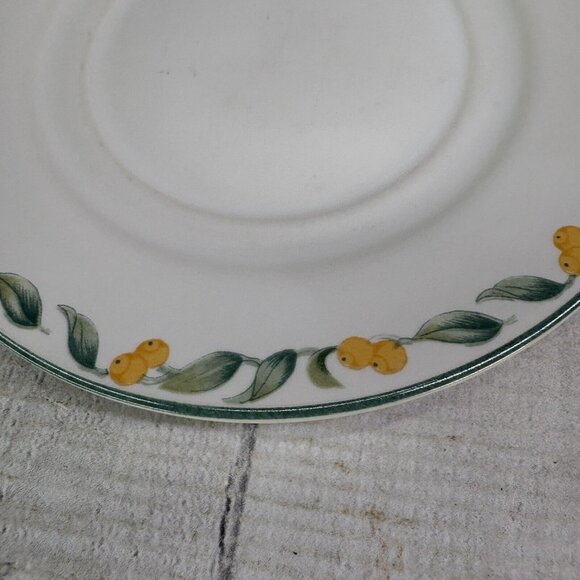 Julie Pople Avon COUNTRY FRUIT COLLECTION Porcelain Lemon Rim Saucers Set of 7 - Picture 16 of 16